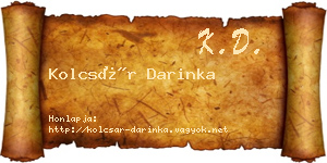Kolcsár Darinka névjegykártya